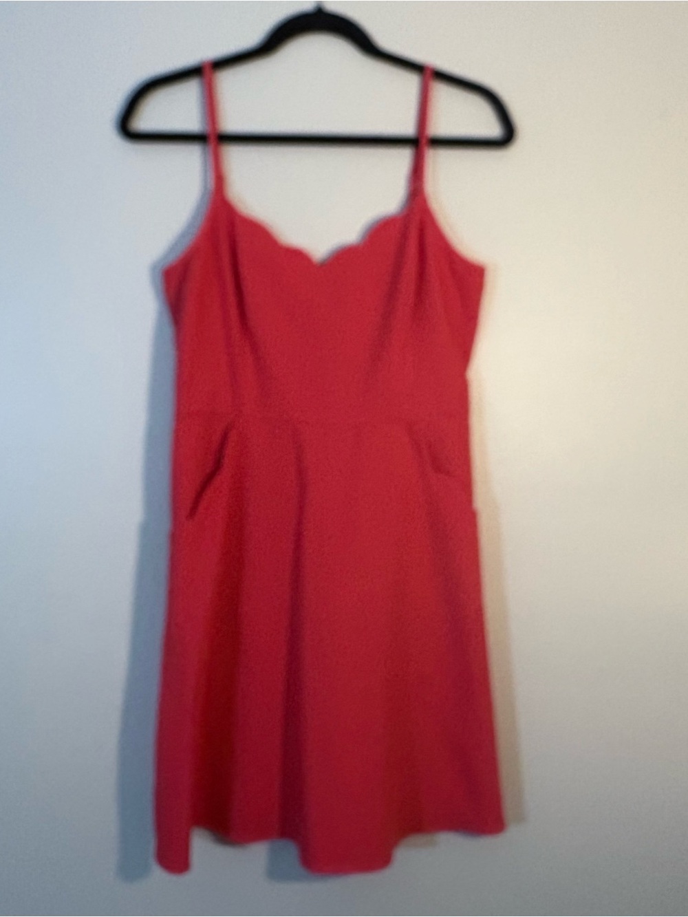 Market & Spruce Red Scallop Neck Mini Dress